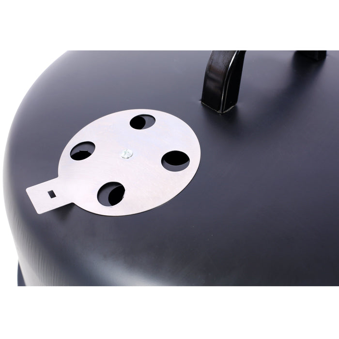 17 Inch Steel Charcoal Smoker Heavy Duty Round BBQ Grill Black