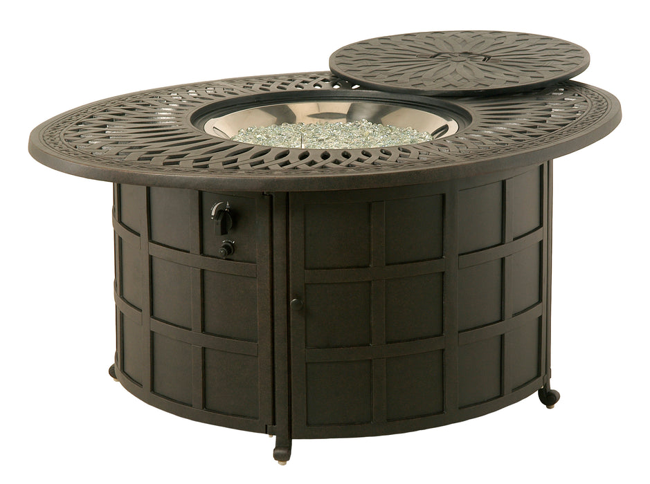 Hanamint Mayfair 39" x 52" Oval Enclosed Fire Pit Table