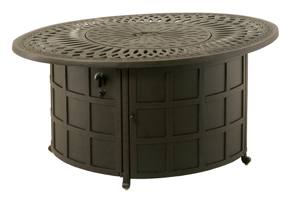 Hanamint Mayfair 39" x 52" Oval Enclosed Fire Pit Table