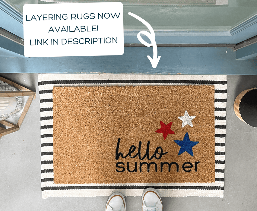 Hello Summer Stars Welcome Mat