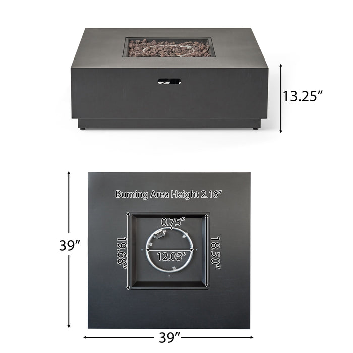 39'' SQUARE IRON FIRE PIT - 50 000 BTU (Tank cover not Included)