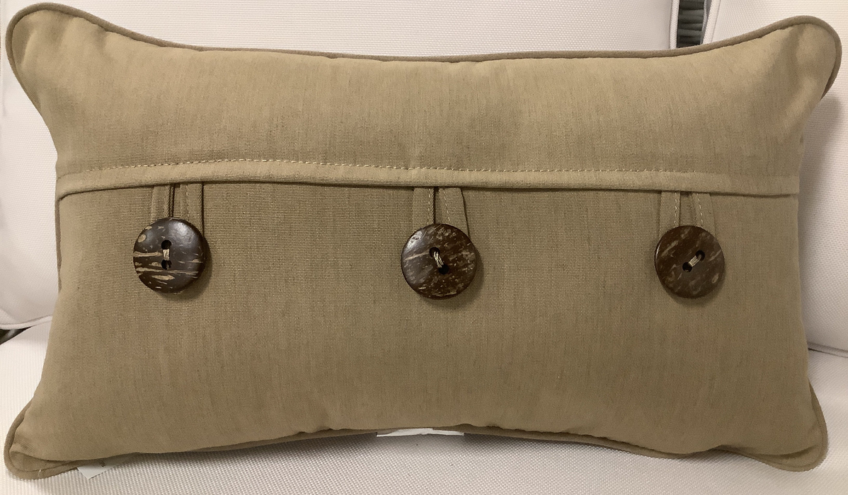 Toss Pillow Three Button, Canvas Heather Beige, Closeout