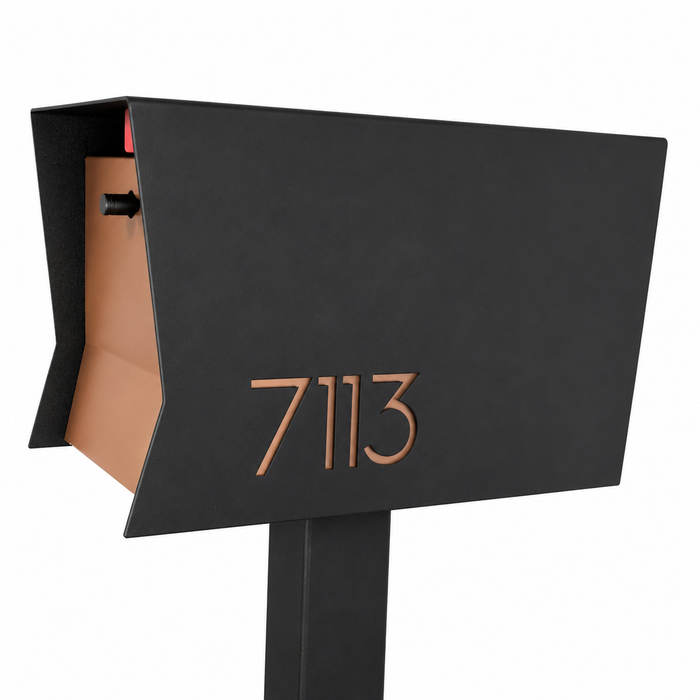 Retrobox-2.0  in TEXTURED MATT JET BLACK - Modern Mailbox
