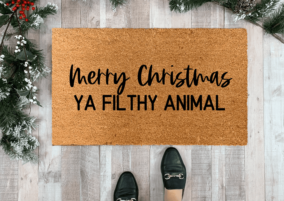 Merry Christmas Ya Filthy Animal Funny Doormat