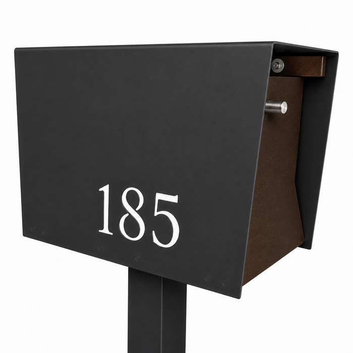 Uptown Box-2.0 in TEXTURED MATT JET BLACK - Modern Mailbox