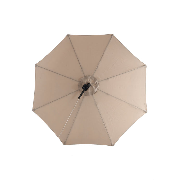 10ft Solar LED Offset Hanging Market Patio Umbrella (Khaki)