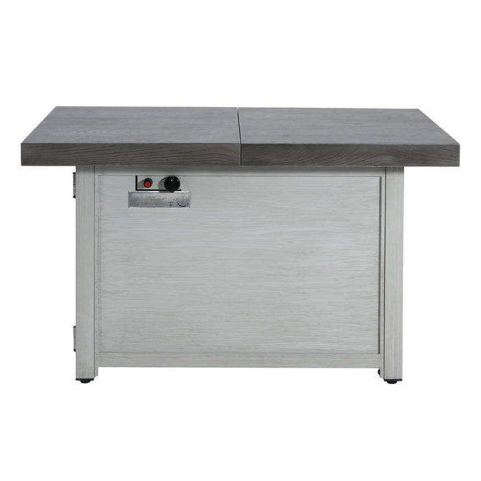 Extendable Rectangle Aluminum Alloy Fire Pit Table, 50,000BTU