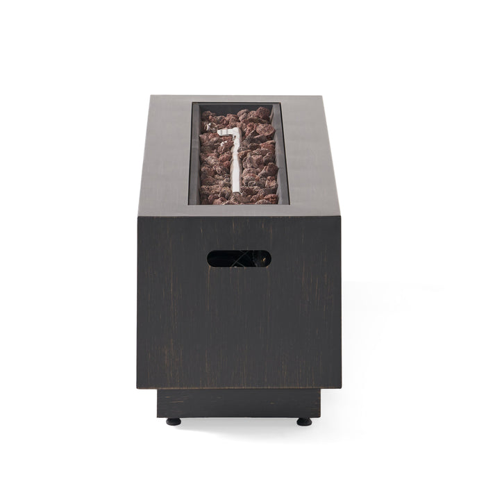 Modern Dark Grey 40' Outdoor Iron Propane Fire Pit