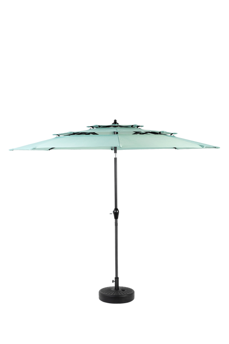 Aluminium 10ft 3 Tier Auto-Tilt Outdoor Patio Umbrella - Light Green