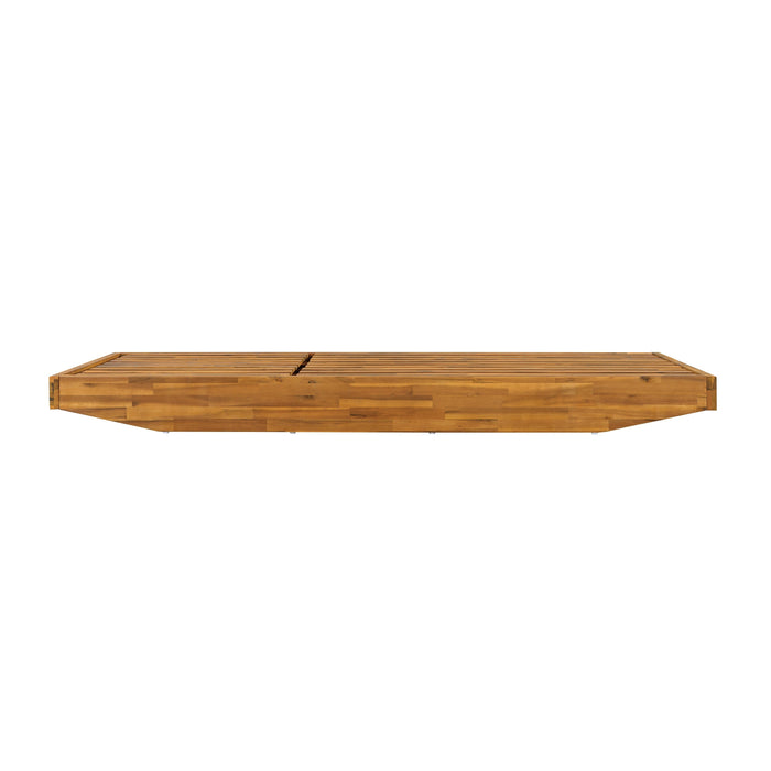 Acacia Wood Chaise Lounge with Cushion