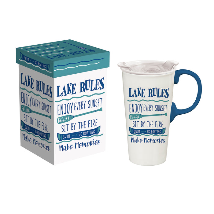 Ceramic Travel Cup,  Lake Rules