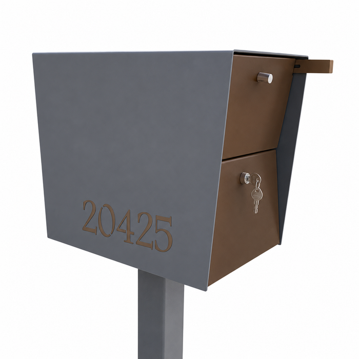 The UpTown Box Locking Package Dropbox  DESIGNER GRAY - Modern Mailbox