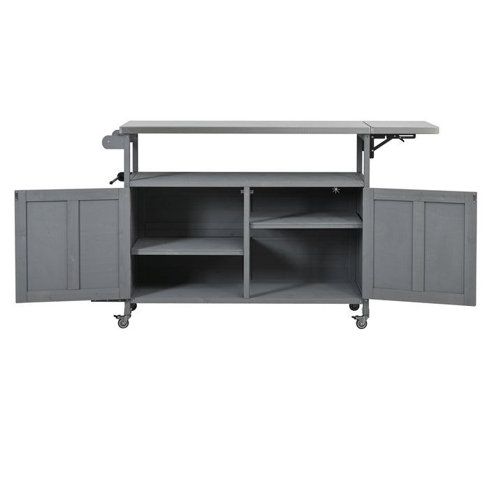 Foldable Outdoor Kitchen Island Patio Mobile Kitchen Cart
