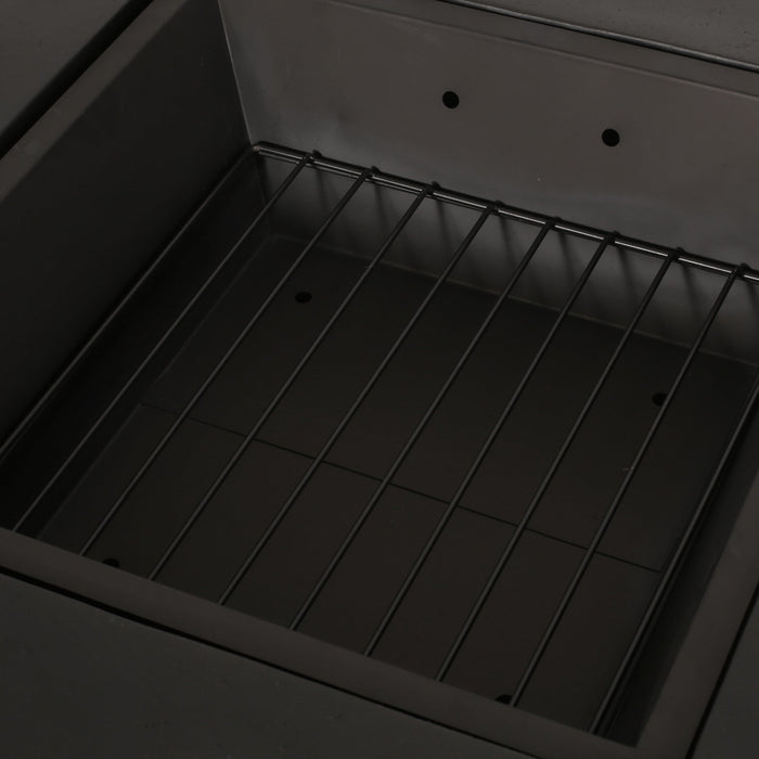 Outdoor 29' Square MgO Wood-Burning Fire Pit, Dark Gray