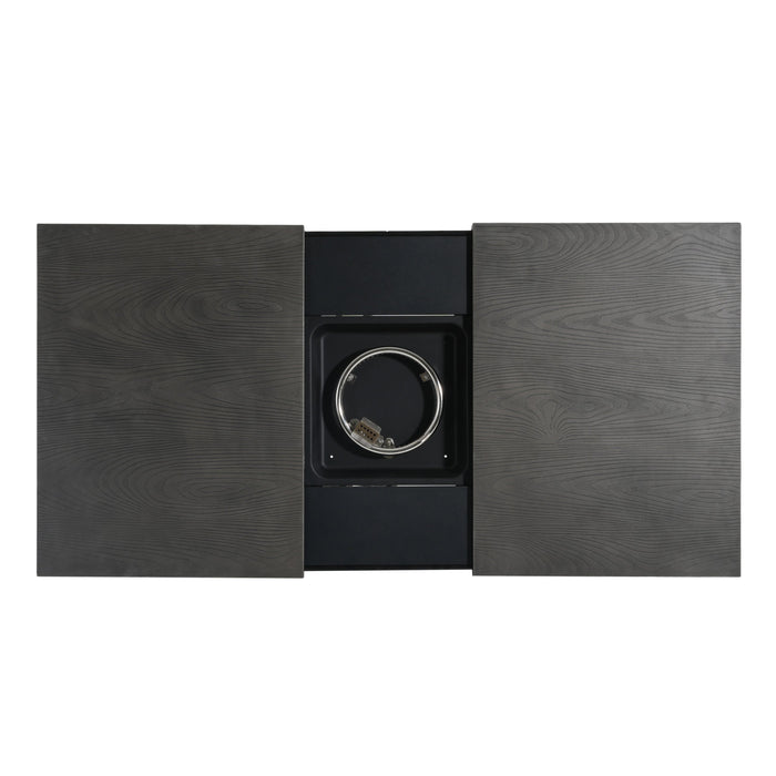 Extendable Rectangle Aluminum Alloy Fire Pit Table, 50,000BTU