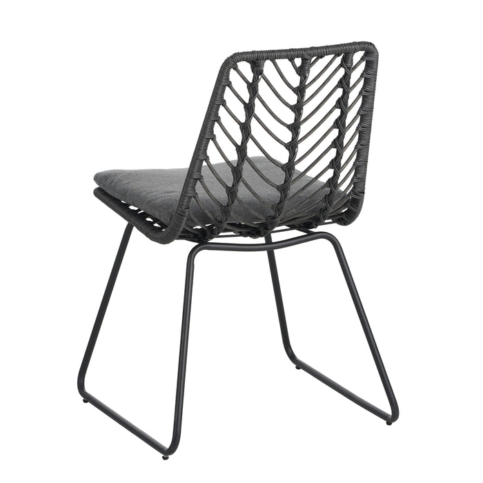 7-Piece Outdoor Dining Set for 6 with Acacia Wood Table and Rattan Chairs