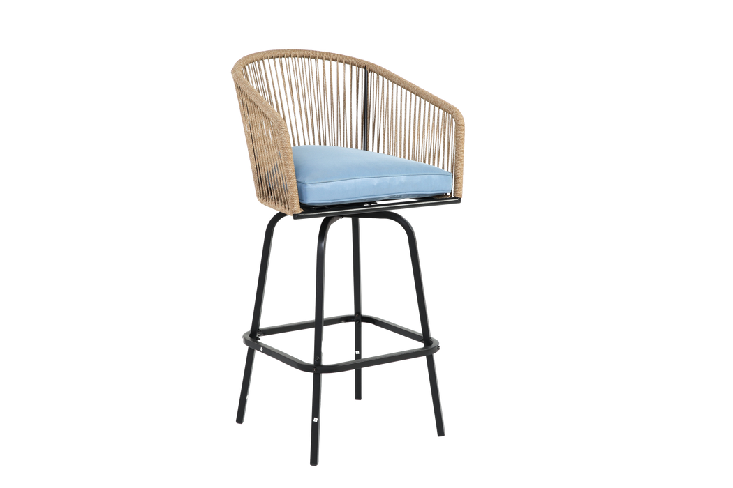 Outdoor Bar Stools Set of 4 with Armrests and Backrest
