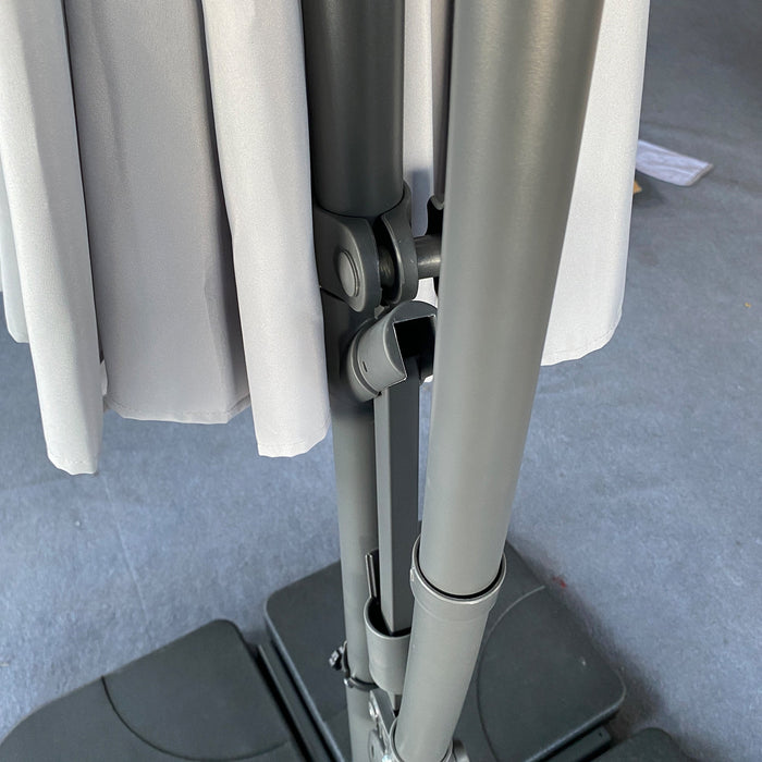 10 ft Offset Cantilever Patio Umbrella with Crank Gray