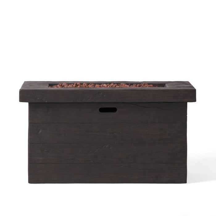 Custer Rectangular Fire Pit 50,000 BTU Magnesium Oxide - Brown