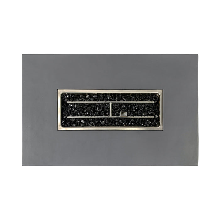 Volon Modern Rectangular Fire Pit Table in Light Gray