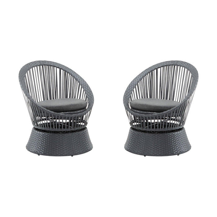 Modern Swivel Wicker Lounge Chair With Round Design
