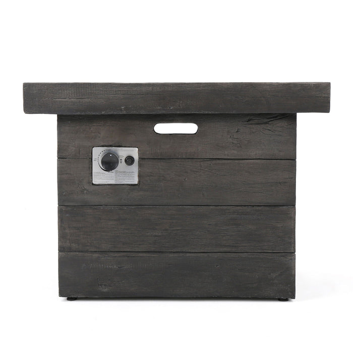 Anchorage Wood Square Fire Pit 40,000 BTU - Gray