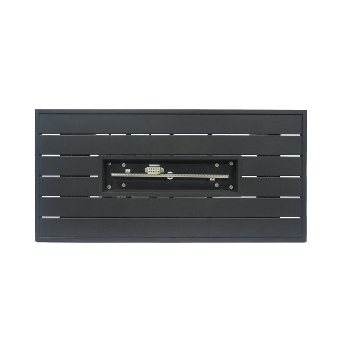 Rectangular Iron Fire Pit - 30,000 BTU - Tank Cover Inside