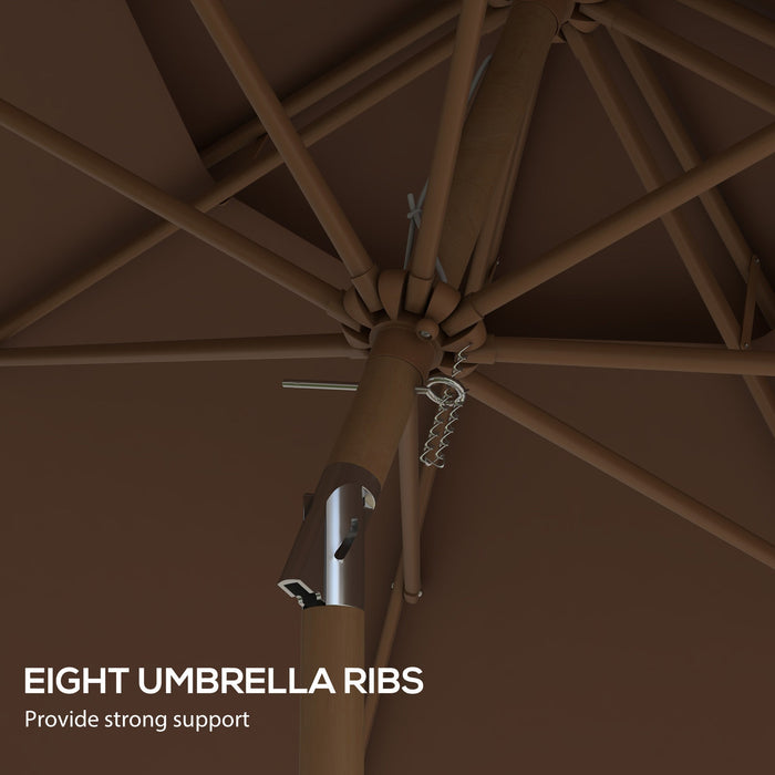 Outsunny 9' Patio Umbrella with Push Button Tilt and Crank