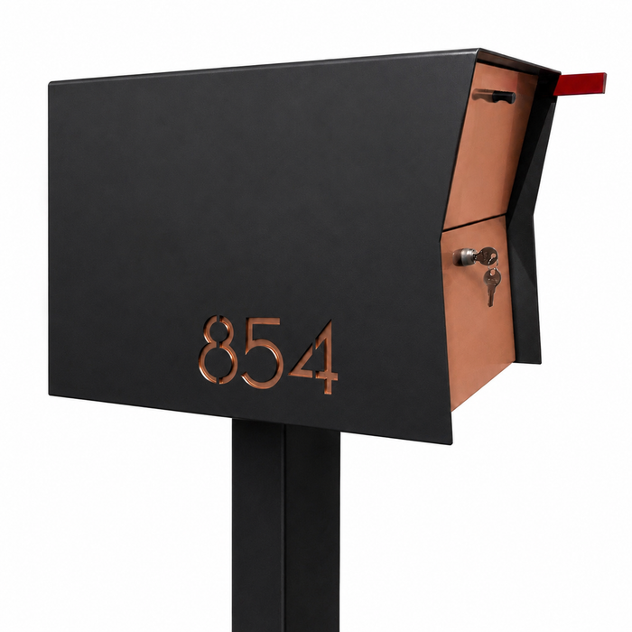 NEW! The Retrobox Locking Package Dropbox in TEXTURED MATT JET BLACK - Modern Mailbox