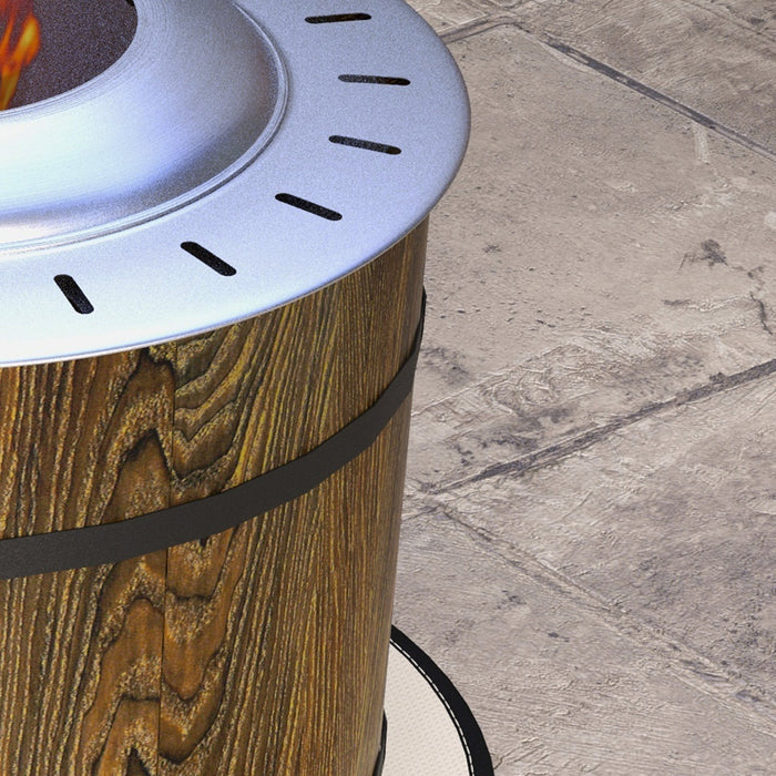 Smokeless Fire Pit with Fireproof Mat - 20.5' Barrel Style Portable Wood Burning Firepit