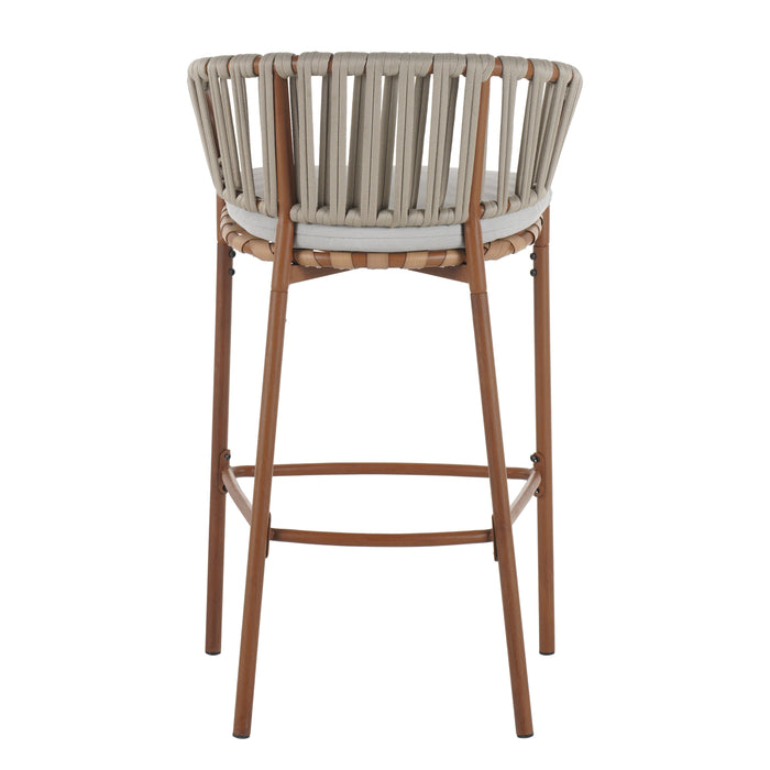 Lodi Outdoor Metal Rope Barstool Set of 2