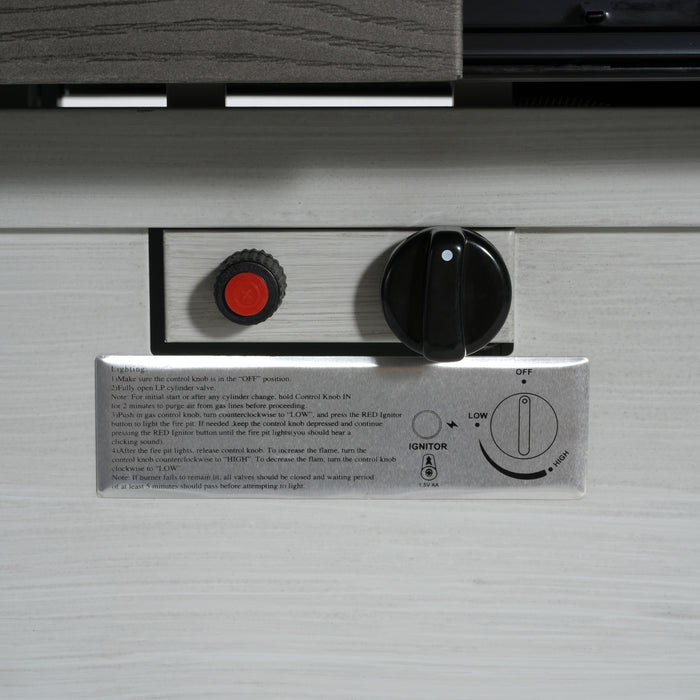 Extendable Rectangle Aluminum Alloy Fire Pit Table, 50,000BTU