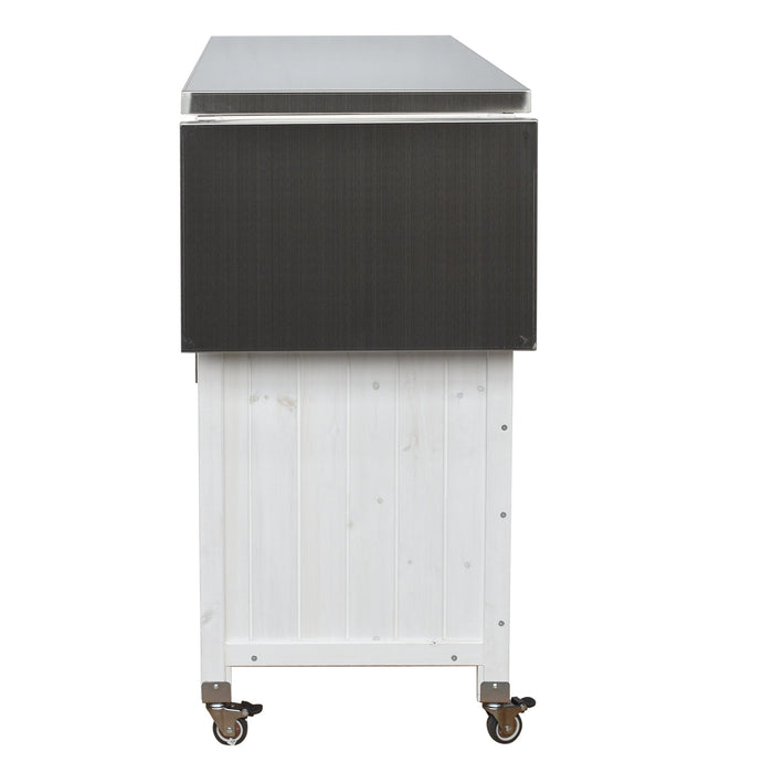 Foldable Outdoor Kitchen Island Patio Cart with Storage
