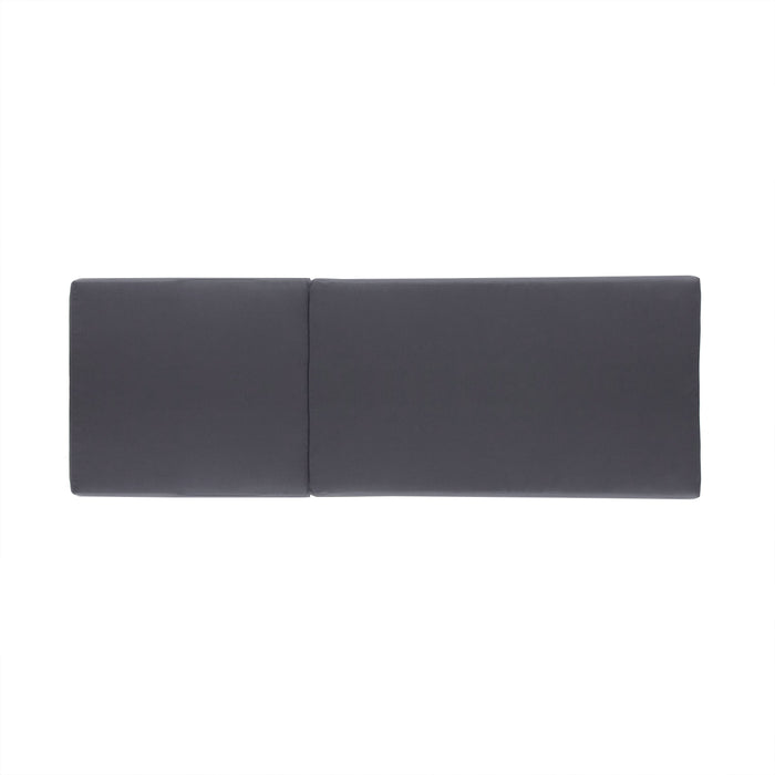 Lounge Chaise Set in Black Acacia Wood with Water-Resistant Cushions