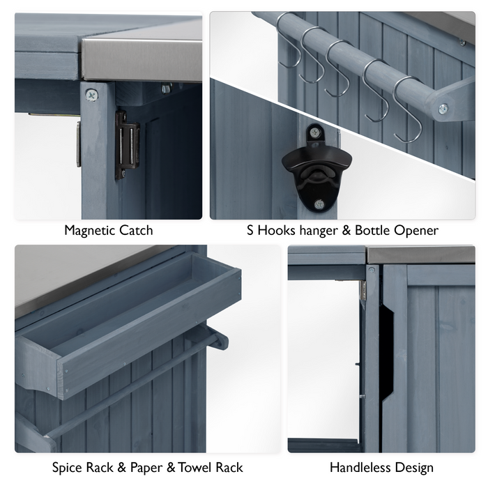 K&K 66.5" Outdoor Kitchen Island for Big Green Egg Grills
