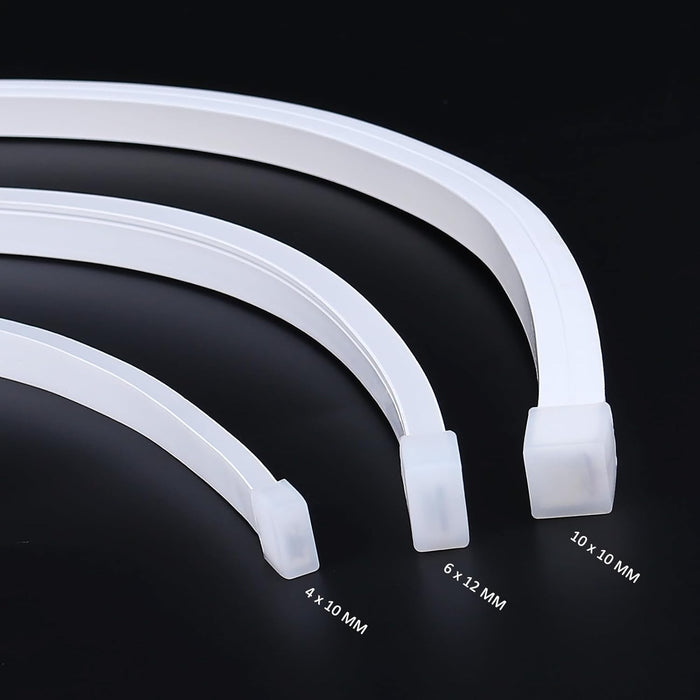 SLN01 Dotless COB Neon LED 16.4FT (5M) Strip Light DC24V 40-60W IP67 4x10mm, 10x10mm, 6x12mm Outdoor Rated Dimmable Low Voltage Silicone Strip Light
