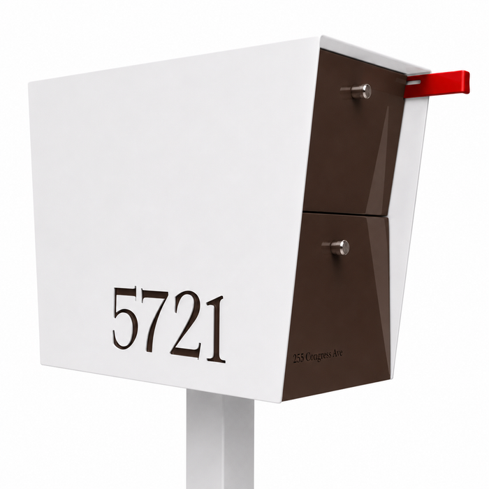 NEW! The UpTown Box Locking Package Dropbox in ARCTIC WHITE - Modern Mailbox