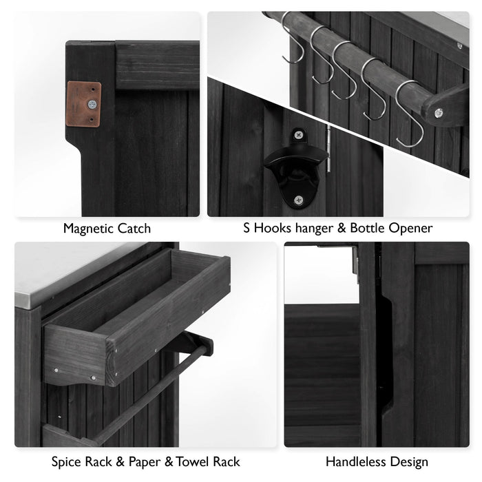 K&K 66.5' Outdoor Kitchen Island for Big Green Egg Grills