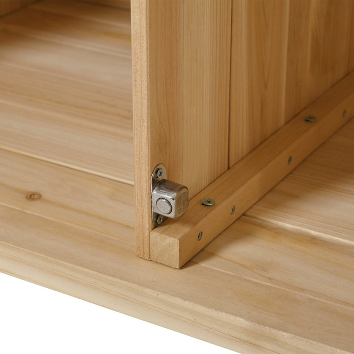 Outdoor Kitchen Island Fir Wood Kitchen Island with Stainless Steel Top