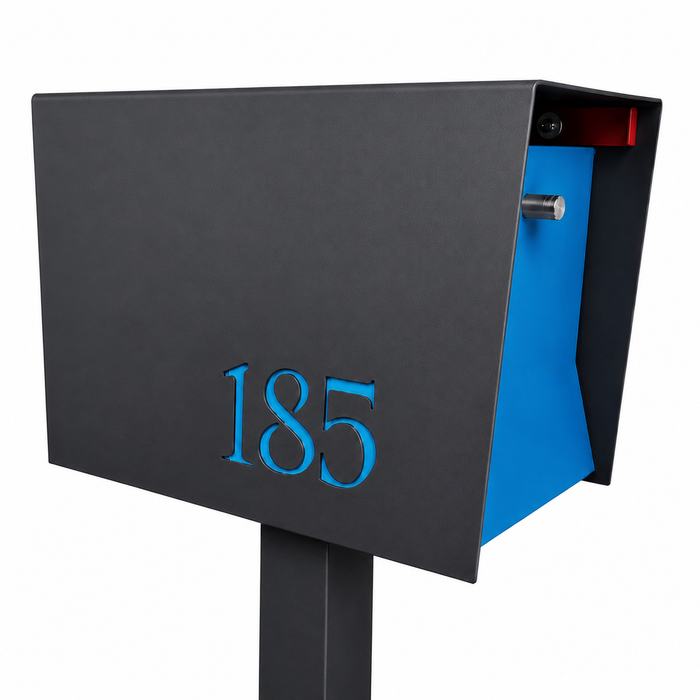Uptown Box-2.0 in TEXTURED MATT JET BLACK - Modern Mailbox
