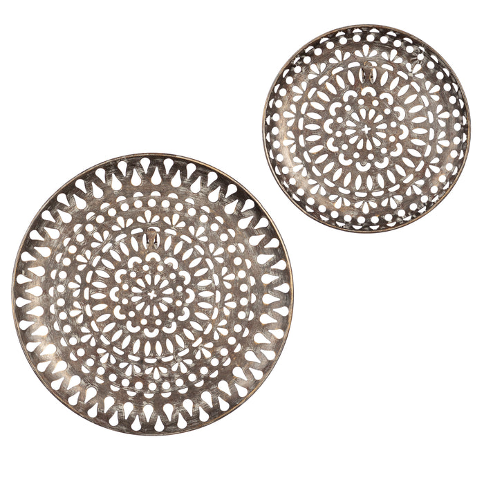 Metal Wall Décor, Silver Finish, Set of 2