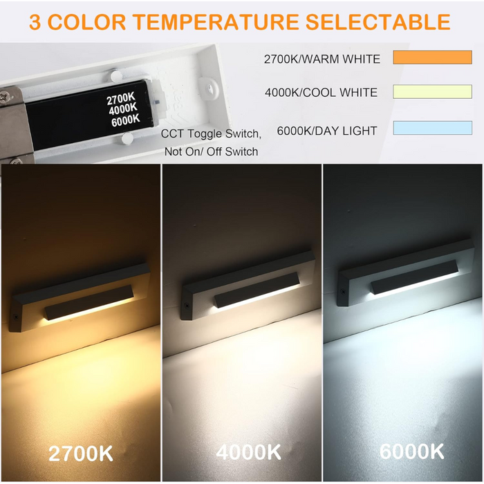 STLA07 6 Pack Low Voltage 3CCT 2700K/4000K/6000K LED Step Lights Outdoor, 2.5W Accent Lighting Fixtures