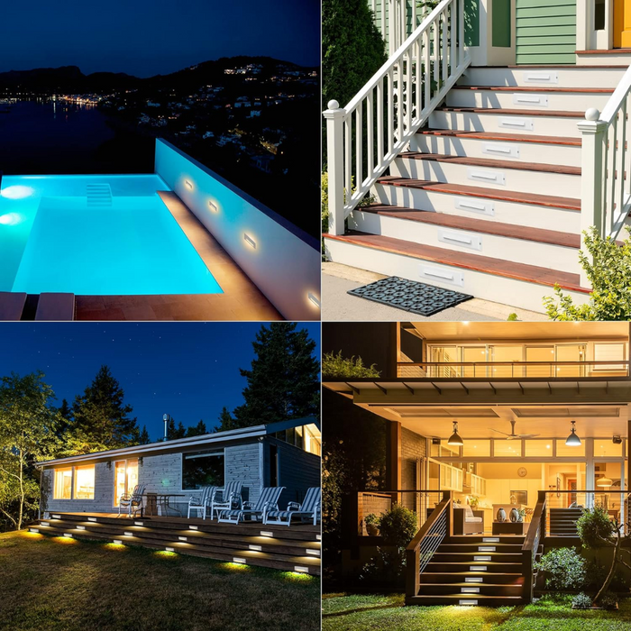 STLA07 6 Pack Low Voltage 3CCT 2700K/4000K/6000K LED Step Lights Outdoor, 2.5W Accent Lighting Fixtures