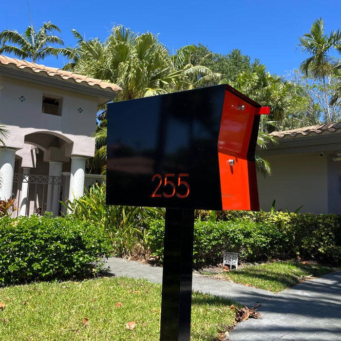 NEW! The Retrobox Locking Package Dropbox in TEXTURED MATT JET BLACK - Modern Mailbox