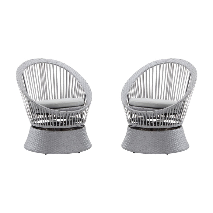Modern Swivel Wicker Lounge Chair With Round Design