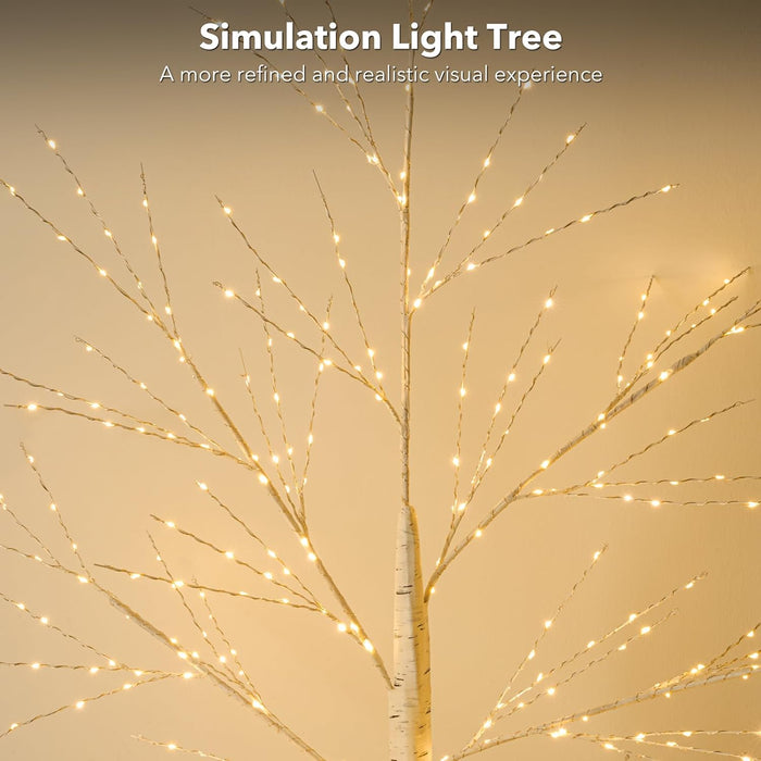 6ft Lighted Indoor & Outdoor Birch Tree