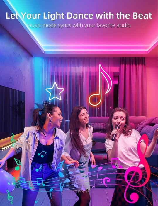 SLNR01 Dotless COB 2.2W/ft 6mmx12mm Smart Bluetooth RGB Neon LED Strip Light DC12V 36W IP65 Outdoor Rated Dimmable Low Voltage Silicone Rope Light with Mounting Clips and Screws