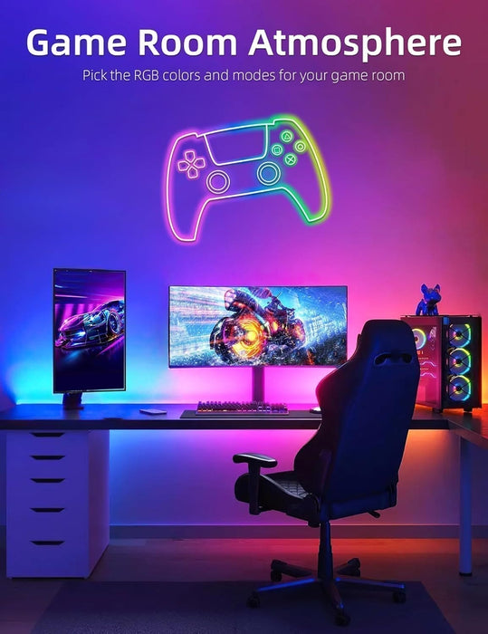 SLNR01 Dotless COB 2.2W/ft 6mmx12mm Smart Bluetooth RGB Neon LED Strip Light DC12V 36W IP65 Outdoor Rated Dimmable Low Voltage Silicone Rope Light with Mounting Clips and Screws
