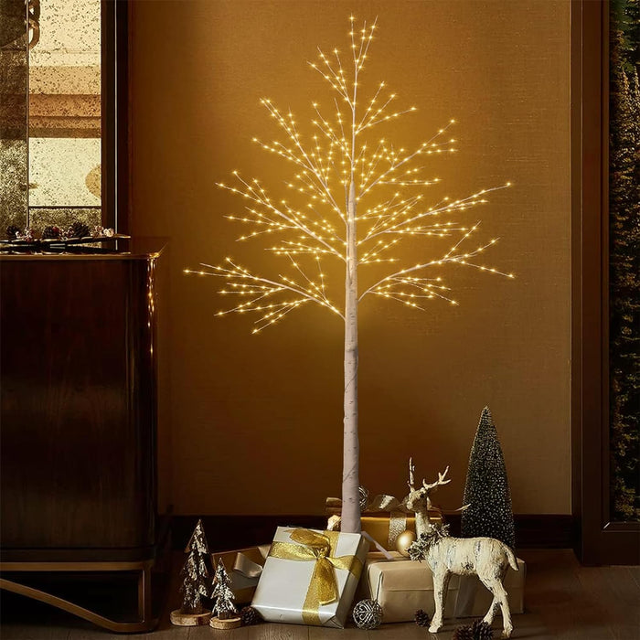 6ft Lighted Indoor & Outdoor Birch Tree