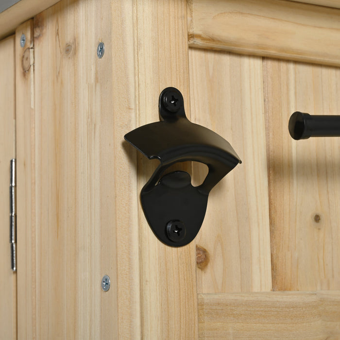 Outdoor Kitchen Island Fir Wood Kitchen Island with Stainless Steel Top